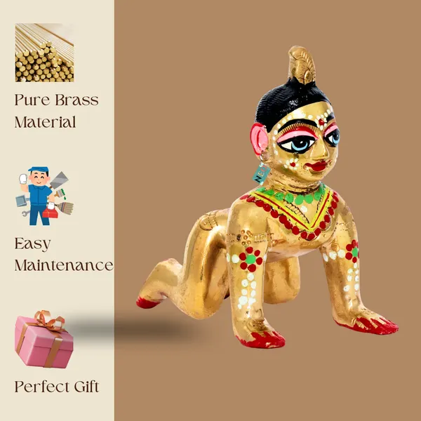 NEO_CLASSIC_Radha_Rani_Bal_Kishori_Idol_with_Brass_Laddu_|_Hand_Painted_Baby_Radha_Statue_for_Home_Temple,_Pooja_&_Spiritual_Décor_|_Size_No._3_(2–3_Inch)