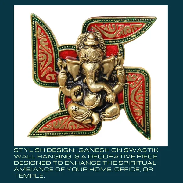 NEO_CLASSIC_Ganesh_on_Swastik_Wall_Hanging_|_Golden_Ganesha_Entrance_Decor_|_Vastu_&_Spiritual_Door_Hanging_for_Home,_Office_&_Temple