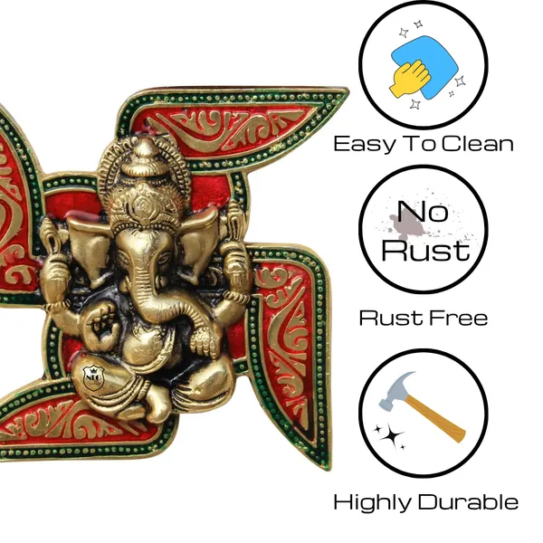 NEO_CLASSIC_Ganesh_on_Swastik_Wall_Hanging_|_Golden_Ganesha_Entrance_Decor_|_Vastu_&_Spiritual_Door_Hanging_for_Home,_Office_&_Temple