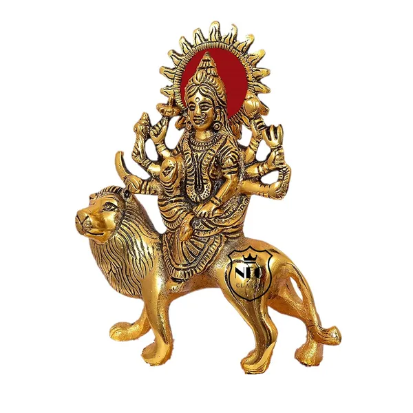 NEO_CLASSIC_Durga_Maa_Statue_with_Lion_|_Hindu_Goddess_Durga_Idol_for_Home_Temple,_Pooja_&_Decorative_Showpiece_|_Without_Base_Design_|_7_Inch
