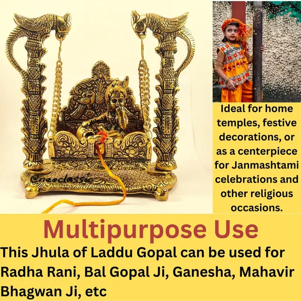 Aluminium_Makkhan_Gopal_With_Jhula_Medium_Golden