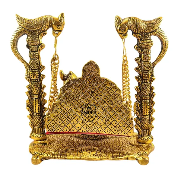 Aluminium_Makkhan_Gopal_With_Jhula_Medium_Golden