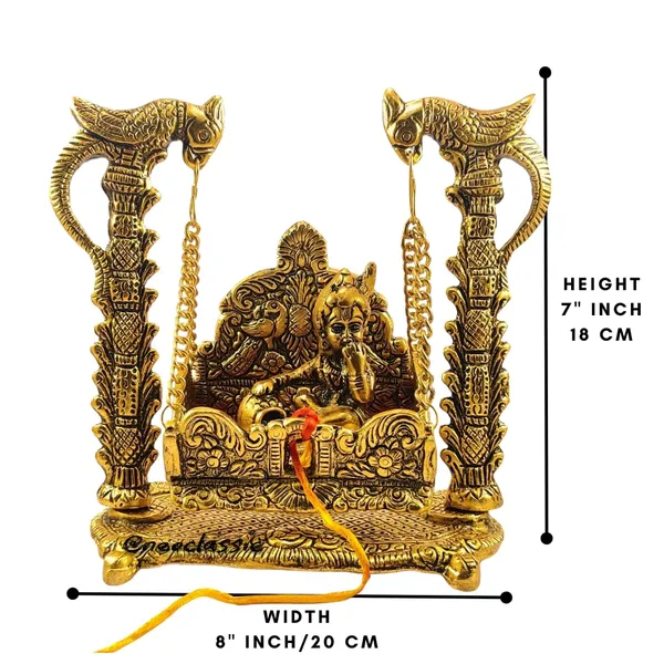 Aluminium_Makkhan_Gopal_With_Jhula_Medium_Golden