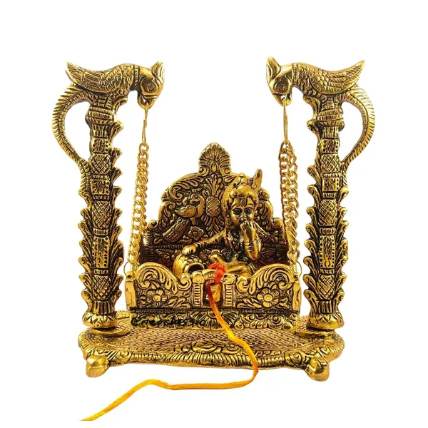 Aluminium_Makkhan_Gopal_With_Jhula_Medium_Golden