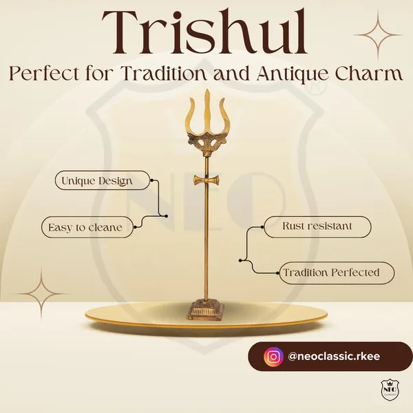 NEO_CLASSIC_Shiva_Trishul_with_Damru_on_Stand_|_Brass_Finish_Traditional_Trident_for_Home_Temple,_Pooja_Room_&_Spiritual_Décor_|_5_Inch