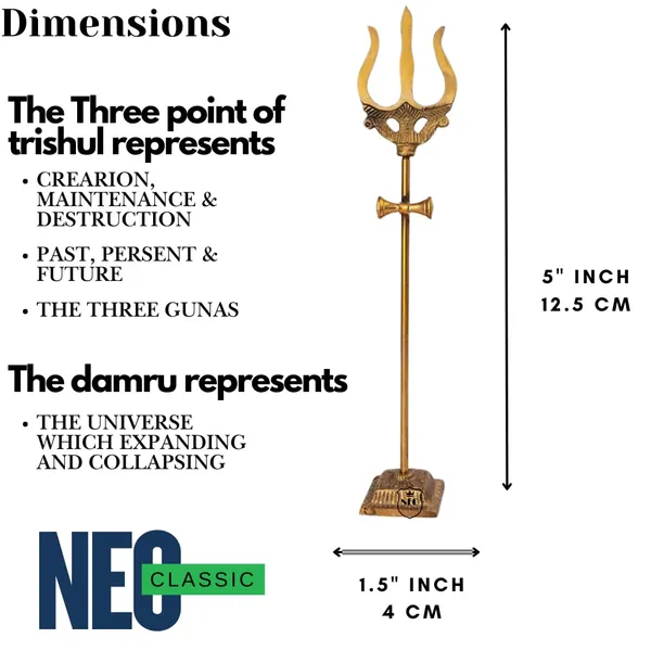 NEO_CLASSIC_Shiva_Trishul_with_Damru_on_Stand_|_Brass_Finish_Traditional_Trident_for_Home_Temple,_Pooja_Room_&_Spiritual_Décor_|_5_Inch