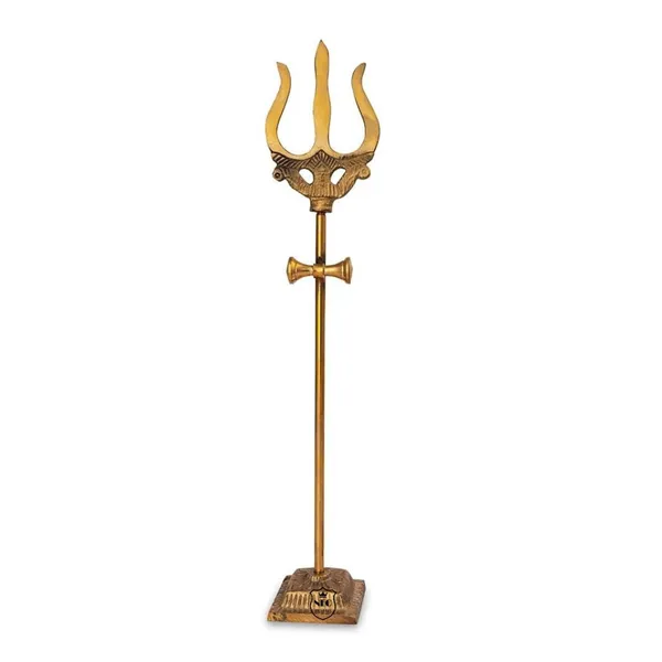 NEO_CLASSIC_Shiva_Trishul_with_Damru_on_Stand_|_Brass_Finish_Traditional_Trident_for_Home_Temple,_Pooja_Room_&_Spiritual_Décor_|_5_Inch