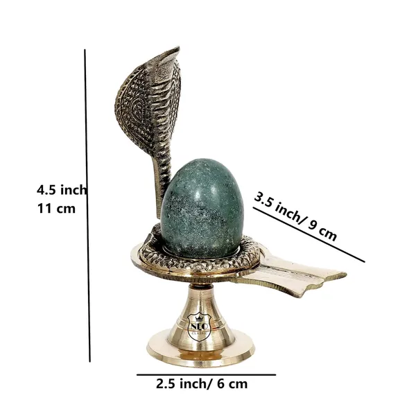 NEO_CLASSIC_Green_Stone_Shivling_with_Sheshnag_Jalheri_|_Shiva_Lingam_Idol_for_Puja_&_Meditation_|_Decorative_Mandir_Showpiece_(4.5_Inch)