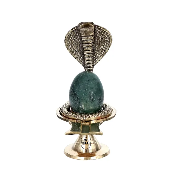 NEO_CLASSIC_Shivling_with_Sheshnag_Jalheri_Stand_–_Green_Shivling_for_Puja_(5_Inch)