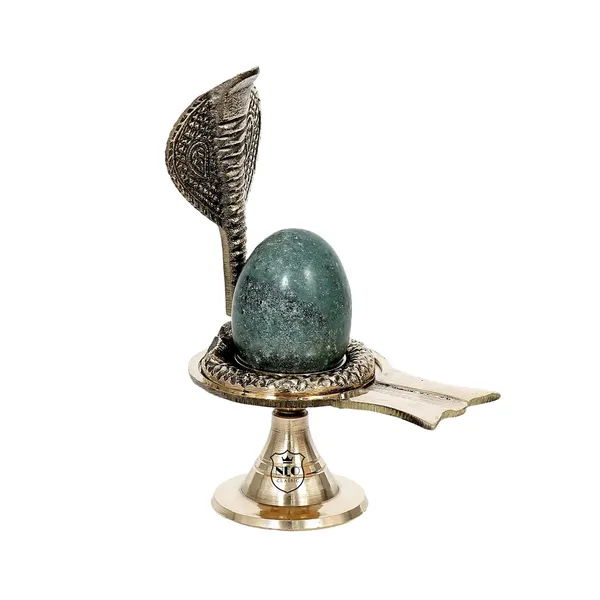NEO_CLASSIC_Shivling_with_Sheshnag_Jalheri_Stand_–_Green_Shivling_for_Puja_(5_Inch)