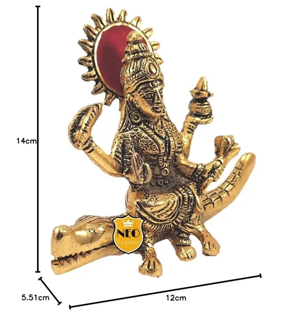 Decorative_Gold_Plated_Ganga_Mata_Idol_Spiritual_Religious_Metal_Figurine_Home_Office_Decor_Item