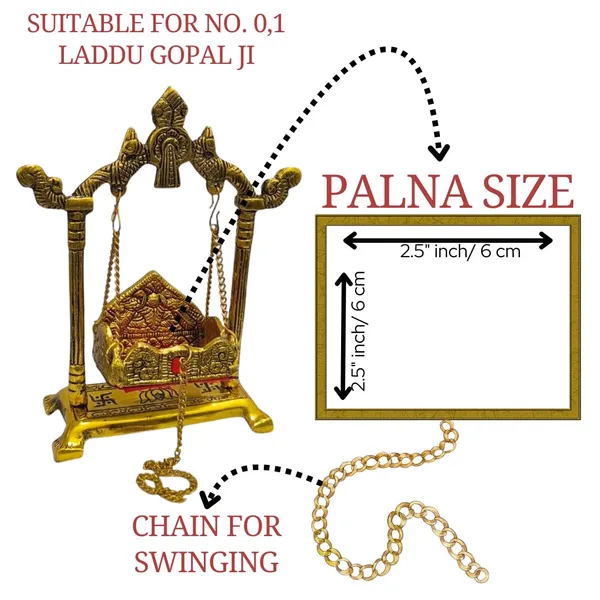 NEO_CLASSIC_Laddu_Gopal_Jhula_|_Decorative_Metal_Jhoola_for_Bal_Gopal_|_Krishna_Swing_for_Janmashtami,_Home_Mandir_&_Pooja_|_Antique_Finish_(For_No._0_&_1)