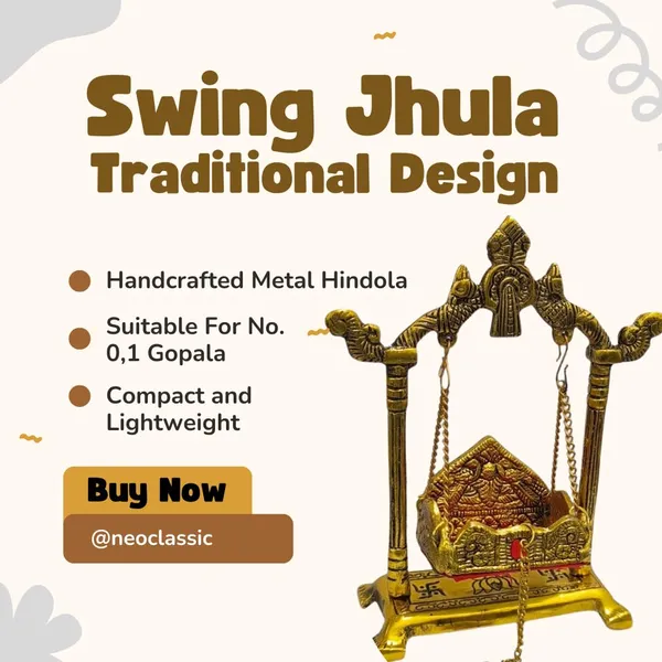 NEO_CLASSIC_Laddu_Gopal_Jhula_|_Decorative_Metal_Jhoola_for_Bal_Gopal_|_Krishna_Swing_for_Janmashtami,_Home_Mandir_&_Pooja_|_Antique_Finish_(For_No._0_&_1)
