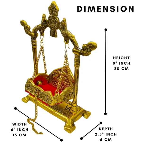 NEO_CLASSIC_Laddu_Gopal_Jhula_|_Decorative_Metal_Jhoola_for_Bal_Gopal_|_Krishna_Swing_for_Janmashtami,_Home_Mandir_&_Pooja_|_Antique_Finish_(For_No._0_&_1)