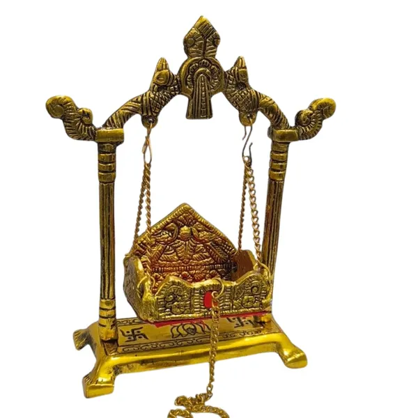 NEO_CLASSIC_Laddu_Gopal_Jhula_|_Decorative_Metal_Jhoola_for_Bal_Gopal_|_Krishna_Swing_for_Janmashtami,_Home_Mandir_&_Pooja_|_Antique_Finish_(For_No._0_&_1)