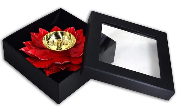 NEO_CLASSIC_Brass_Lotus_Diya_Deepak_|_6_Inch_Kamal_Shape_Oil_Lamp_for_Pooja,_Diwali_Decoration_&_Home_Mandir_|_Handcrafted_Colorful_Brass_Deepak_(Red)