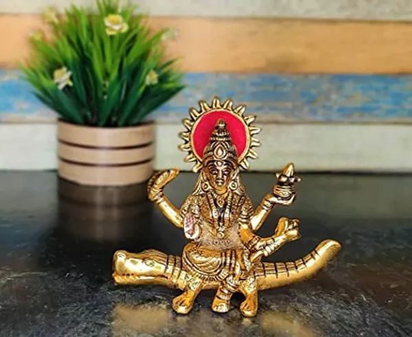 NEO_CLASSIC_Gold_Plated_Ganga_Mata_Idol_|_Decorative_Metal_Ganga_Maa_Statue_for_Home_Temple,_Pooja_&_Office_Décor_|_Spiritual_Religious_Figurine