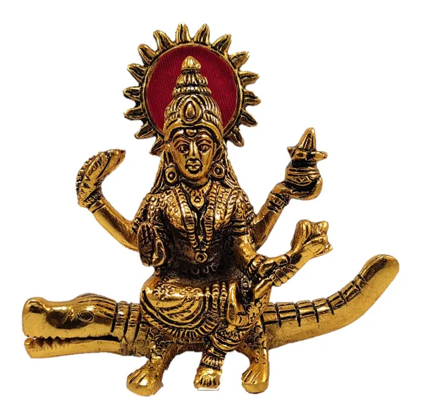 NEO_CLASSIC_Gold_Plated_Ganga_Mata_Idol_|_Decorative_Metal_Ganga_Maa_Statue_for_Home_Temple,_Pooja_&_Office_Décor_|_Spiritual_Religious_Figurine