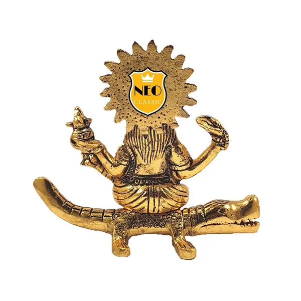 NEO_CLASSIC_Gold_Plated_Ganga_Mata_Idol_|_Decorative_Metal_Ganga_Maa_Statue_for_Home_Temple,_Pooja_&_Office_Décor_|_Spiritual_Religious_Figurine