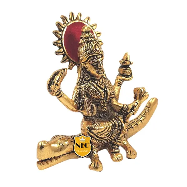 NEO_CLASSIC_Gold_Plated_Ganga_Mata_Idol_|_Decorative_Metal_Ganga_Maa_Statue_for_Home_Temple,_Pooja_&_Office_Décor_|_Spiritual_Religious_Figurine