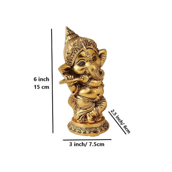 NEO_CLASSIC_Bansuri_Ganesh_Idol_|_Gold_Plated_Lord_Ganesha_Playing_Flute_Statue_|_Decorative_Showpiece_for_Home,_Temple_&_Office_|_Height_6_Inch