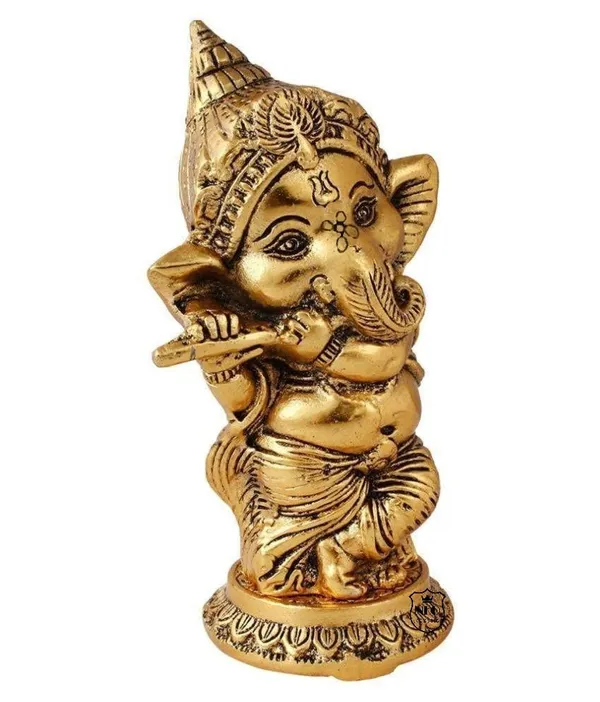 NEO_CLASSIC_Bansuri_Ganesh_Idol_|_Gold_Plated_Lord_Ganesha_Playing_Flute_Statue_|_Decorative_Showpiece_for_Home,_Temple_&_Office_|_Height_6_Inch