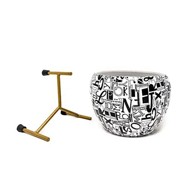 Alphabet_Design_Plant_Pot_6_With_Iron_Stand_Durable_Rust_Free_Plants_Not_Included