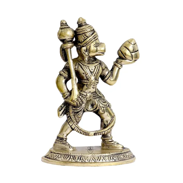 NEO_CLASSIC_Mahabali_Hanuman_Brass_Idol_with_Sanjeevani_Parvat_|_5_Inch_Hanuman_Murti_for_Home_Temple,_Pooja_Room,_Office_Desk_&_Decorative_Showpiece