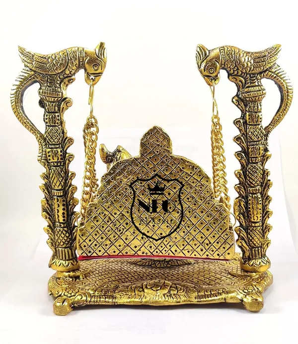 NEO_CLASSIC_Laddu_Gopal_Jhula_|_Decorative_Krishna_Hindola_Palana_for_Home_Temple_&_Pooja_|_Swing_for_Bal_Gopal_Murti_|_Religious_Showpiece_&_Gift_Item_|_Height_7_Inch