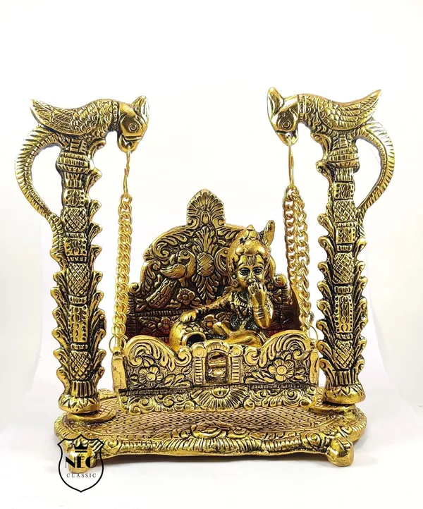 NEO_CLASSIC_Laddu_Gopal_Jhula_|_Decorative_Krishna_Hindola_Palana_for_Home_Temple_&_Pooja_|_Swing_for_Bal_Gopal_Murti_|_Religious_Showpiece_&_Gift_Item_|_Height_7_Inch