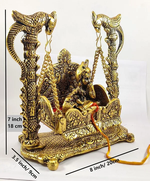 NEO_CLASSIC_Laddu_Gopal_Jhula_|_Decorative_Krishna_Hindola_Palana_for_Home_Temple_&_Pooja_|_Swing_for_Bal_Gopal_Murti_|_Religious_Showpiece_&_Gift_Item_|_Height_7_Inch