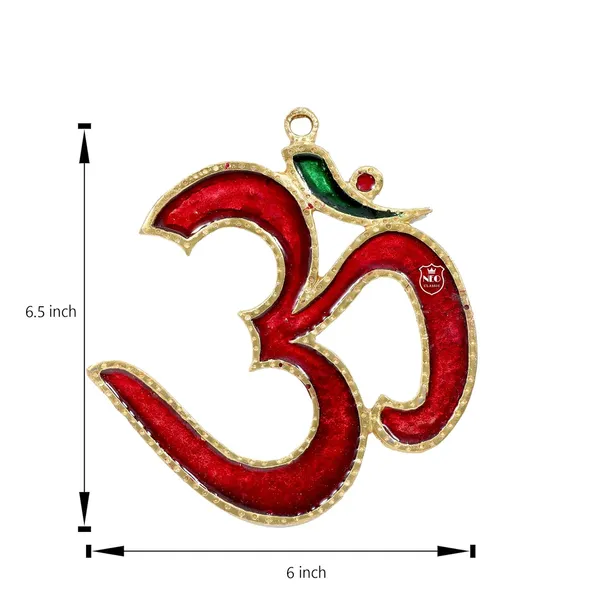 Om_Sign_Statue_I_Om_Wall_Hanging_Sculpture_I_Vastu_Goodluck_Pooja_Idols_Home_Decor_Red_6_5_Inch