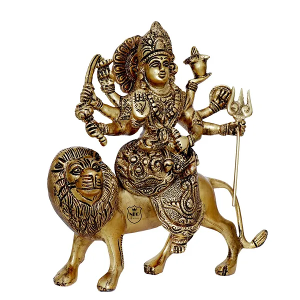 NEO_CLASSIC_Durga_Maa_Statue_with_Lion_|_Hindu_Goddess_Durga_Idol_for_Home_Temple,_Pooja_&_Decorative_Showpiece_|_9_Inch