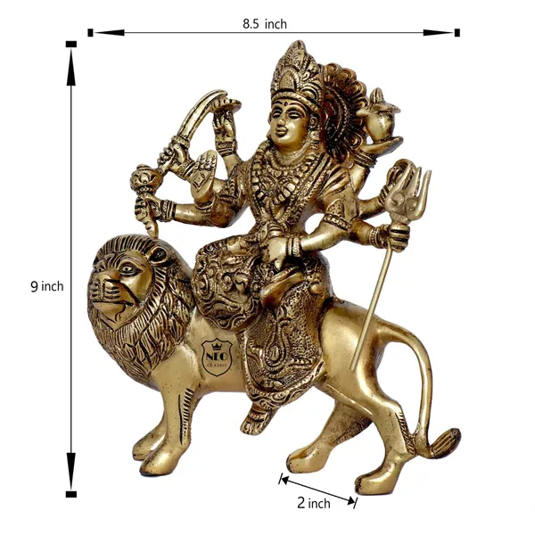 NEO_CLASSIC_Durga_Maa_Statue_with_Lion_|_Hindu_Goddess_Durga_Idol_for_Home_Temple,_Pooja_&_Decorative_Showpiece_|_9_Inch