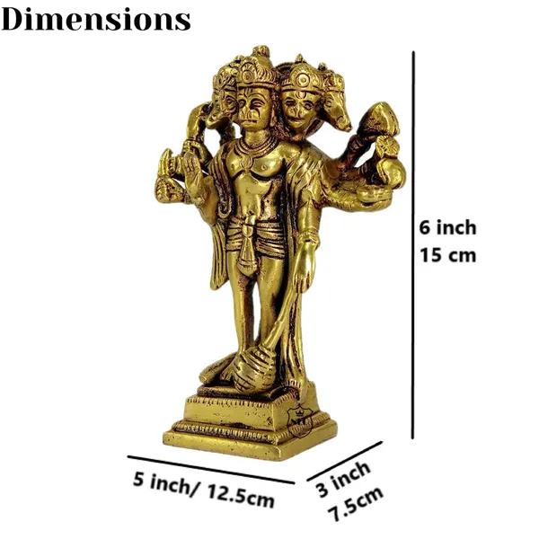 NEO_CLASSIC_Panchmukhi_Hanuman_Brass_Idol_|_5_Face_Bajrang_bali_Murti_for_Home_Temple_&_Decor_|_Gold_Finish_|_Height_6_Inch