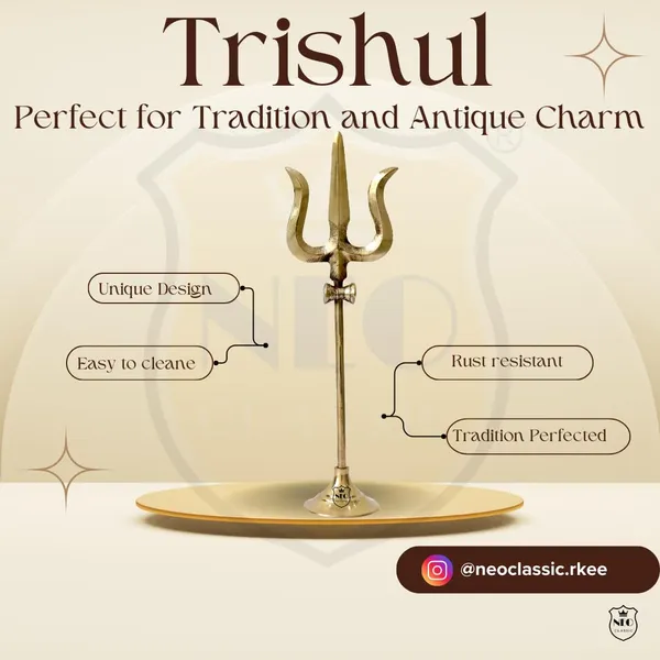 NEO_CLASSIC_Brass_Lord_Shiva_Trishul_with_Damru_on_Stand_|_Traditional_Hindu_Trident_Idol_for_Pooja_Room,_Mandir_&_Temple_Décor_|_8_Inch