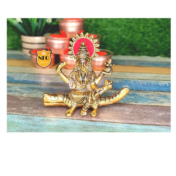 NEO_CLASSIC_Gold_Plated_Ganga_Mata_Idol_|_Decorative_Metal_Figurine_|_Spiritual_Religious_Statue_for_Home_Temple,_Office_&_Decor