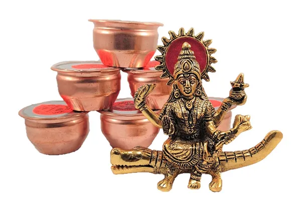 NEO_CLASSIC_Gold_Plated_Ganga_Mata_Idol_|_Decorative_Metal_Figurine_|_Spiritual_Religious_Statue_for_Home_Temple,_Office_&_Decor