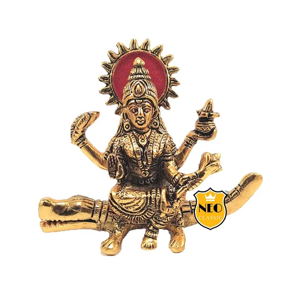 NEO_CLASSIC_Gold_Plated_Ganga_Mata_Idol_|_Decorative_Metal_Figurine_|_Spiritual_Religious_Statue_for_Home_Temple,_Office_&_Decor