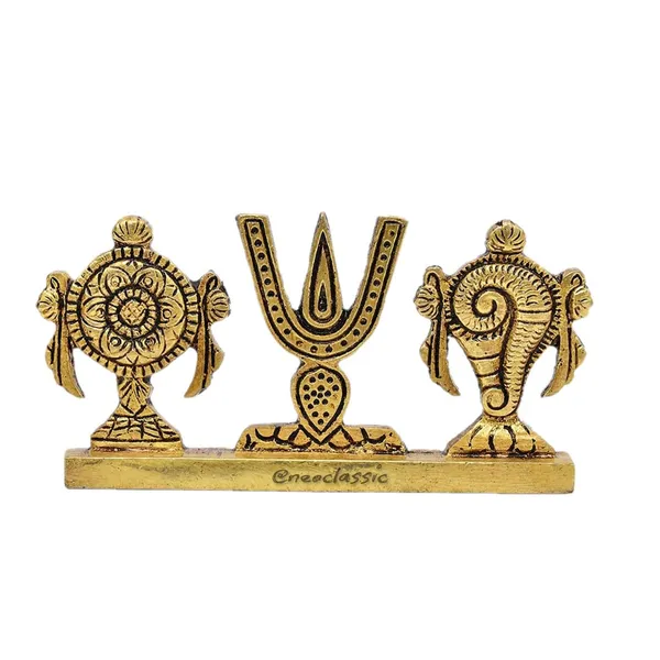 NEO_CLASSIC_Brass_Shankh_Chakra_Namah_Showpiece_|_Shankha_Chakra_Tilak_Decorative_Idol_|_Shankha_Gada_Padma_Vishnu_Symbol_Statue_for_Home_&_Temple_Décor_|_2_Inch