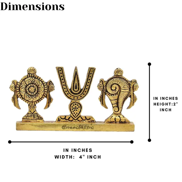 NEO_CLASSIC_Brass_Shankh_Chakra_Namah_Showpiece_|_Shankha_Chakra_Tilak_Decorative_Idol_|_Shankha_Gada_Padma_Vishnu_Symbol_Statue_for_Home_&_Temple_Décor_|_2_Inch