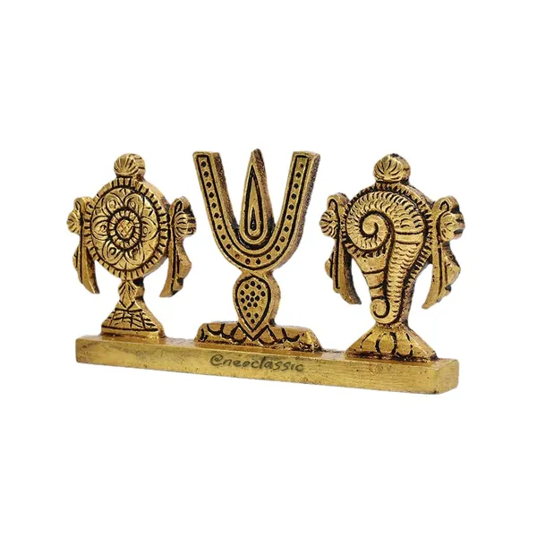 NEO_CLASSIC_Brass_Shankh_Chakra_Namah_Showpiece_|_Shankha_Chakra_Tilak_Decorative_Idol_|_Shankha_Gada_Padma_Vishnu_Symbol_Statue_for_Home_&_Temple_Décor_|_2_Inch