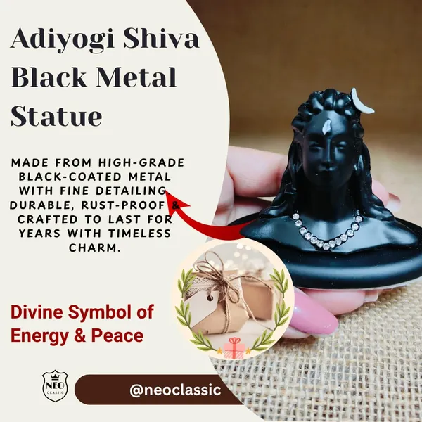 NEO_CLASSIC_Adiyogi_Shiva_Statue_for_Car_Dashboard_|_Lord_Shiva_Metal_Showpiece_for_Home_Décor,_Office_Desk_&_Spiritual_Gifting_|_Black_Finish_|_2.5_Inch