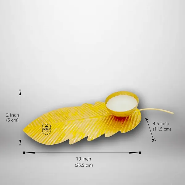 Metal_Designer_Leaf_Shape_Handmade_Wax_Lamp_Showpiece