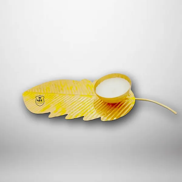 Metal_Designer_Leaf_Shape_Handmade_Wax_Lamp_Showpiece