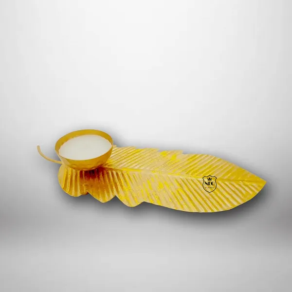 Metal_Designer_Leaf_Shape_Handmade_Wax_Lamp_Showpiece