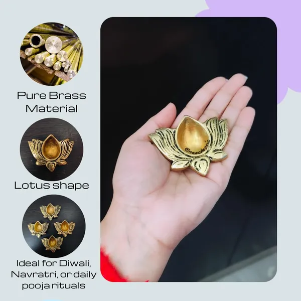 Brass_Diya_Lotus_Kamal_Deepak_2_Brass_Finish_Pooja_Diya_For_Diwali_Temple_Home_Decor_Handcrafted_Festival_Gift_Item_Set_Of_4pc
