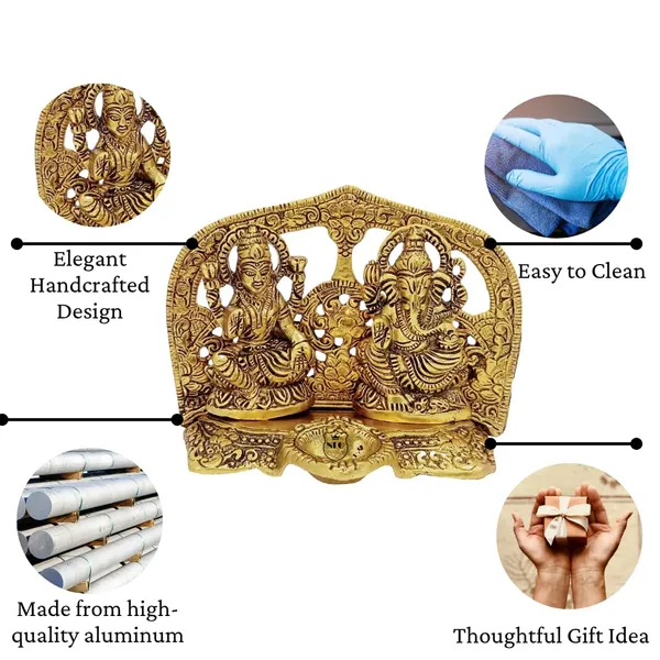 NEO_CLASSIC_Laxmi_Ganesh_Idol_with_Oil_Lamp_Diya_|_Gold_Finish_Pooja_Deepak_|_Diwali_Decoration_Item_|_Mandir_Decor_&_Gift_Set_with_Red_Velvet_Box