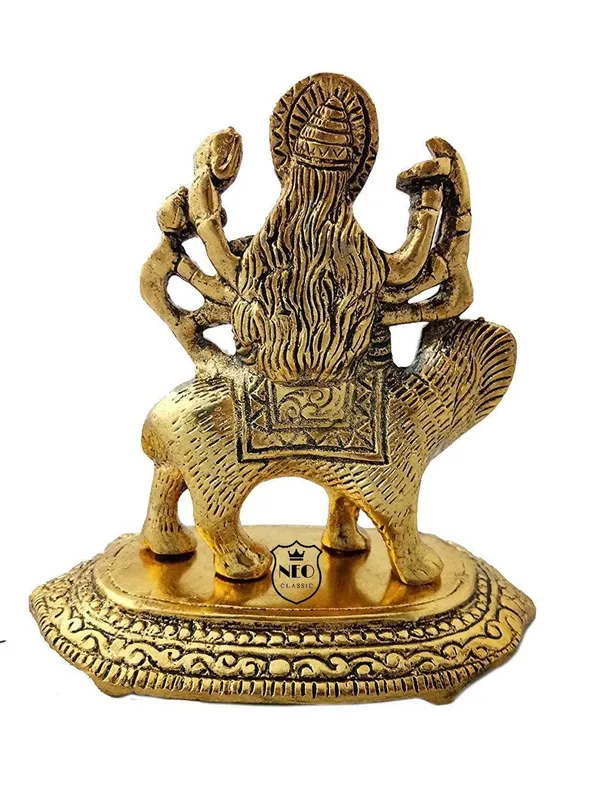 NEO_CLASSIC_Maa_Durga_Statue_with_Lion_|_Hindu_Goddess_Durga_Idol_for_Home_Temple,_Pooja_&_Decorative_Showpiece_|_Rectangular_Base_|_5_Inch