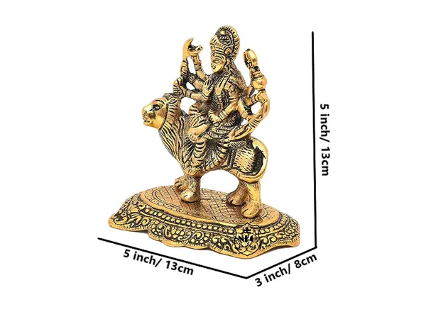 NEO_CLASSIC_Maa_Durga_Statue_with_Lion_|_Hindu_Goddess_Durga_Idol_for_Home_Temple,_Pooja_&_Decorative_Showpiece_|_Rectangular_Base_|_5_Inch